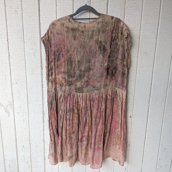Natural Botanical Dyed Cotton Gauze Dress - Picture 6 of 6
